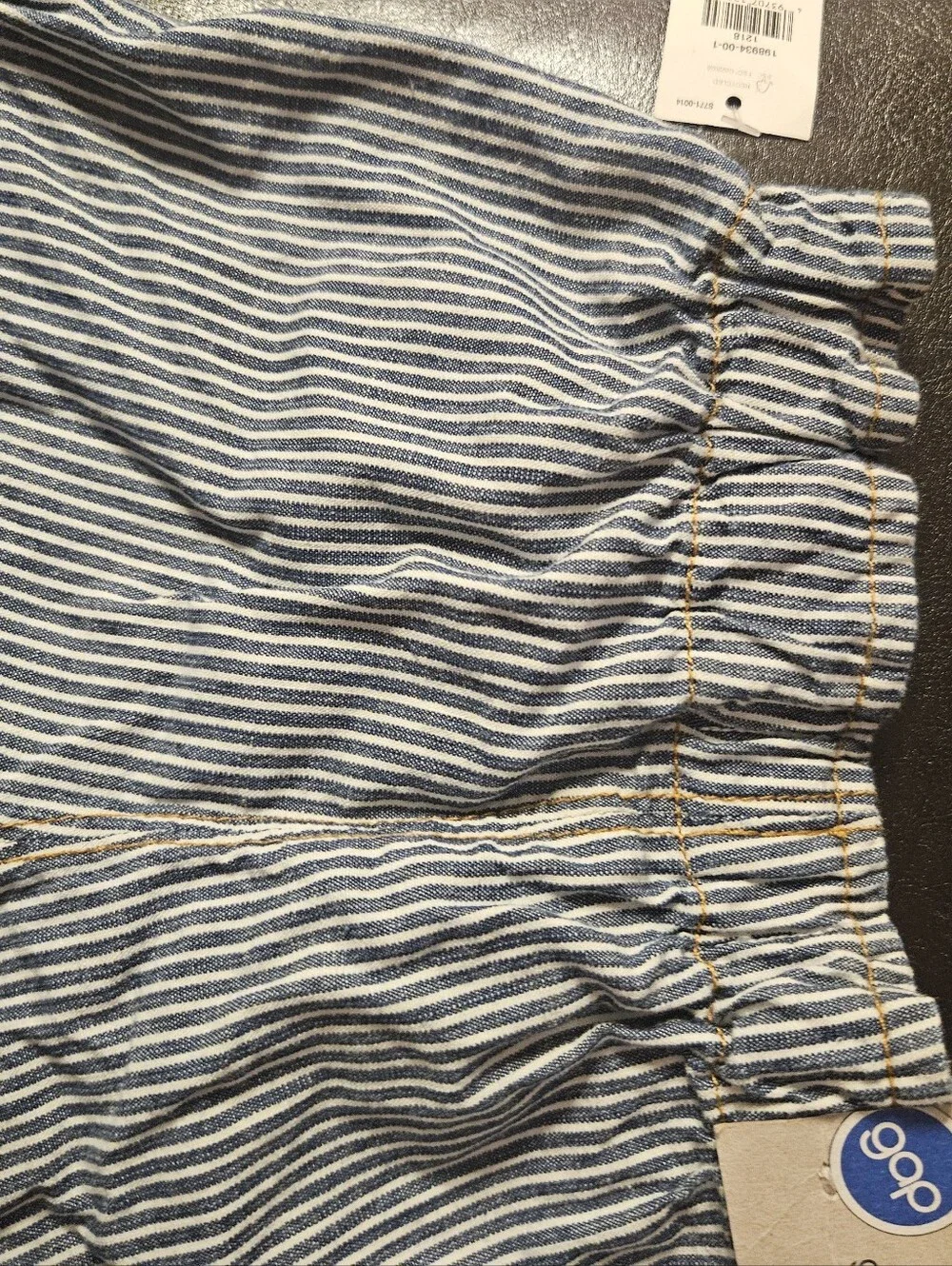 GAP Blue and White Pinstripe Elastic Waist Shorts Girl Size 12/18months